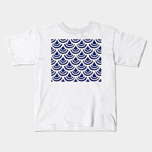 French navy fish scale Kids T-Shirt